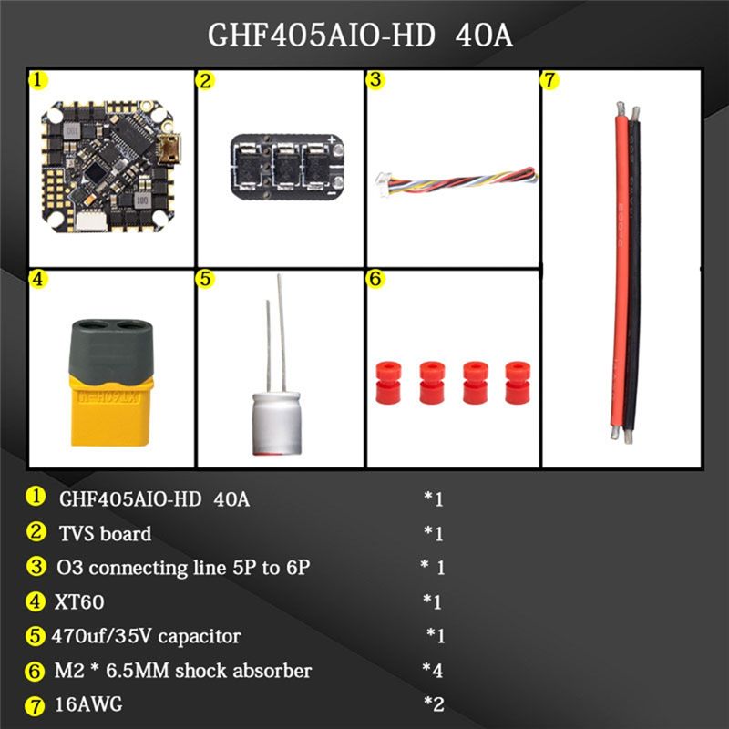 Drone Esc - ABTI-GHF405AIO-HD 40A AIO Flight Controller F405